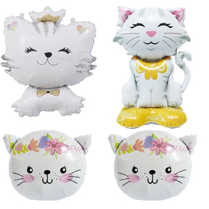 CYmylar Hello KT Theme Birthday Party Supplies Cat Head Foil Balloons for Cat Party <strong>Decoration</strong> - Product Image 1