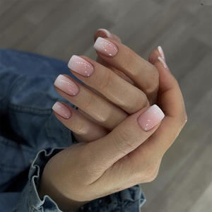 Uñas <span class=keywords><strong>Postizas</strong></span> Francesas Acrílicas, Uñas <span class=keywords><strong>Postizas</strong></span> con Efecto Ombre, Uñas <span class=keywords><strong>Postizas</strong></span> Brillantes de Cobertura Completa <span class=keywords><strong>para</strong></span> Mujer, Decoración de Manicura, 24 Piezas - Product Image 5