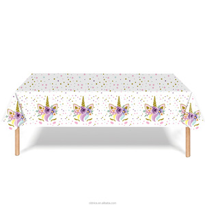 Nice Disposable Tablecloth <strong>Unicorn</strong> Birthday <strong>Party</strong> Custom Plastic Waterproof Table Cover Birthday Wedding <strong>Party</strong> Decorations - Product Image 5