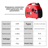 Araç Üstü Benzinli Küçük Jeneratör Seti Değişken Frekanslı Sessiz 24V 2KW 220V Çıkışlı Elektrikli Çalıştırmalı Büyük Kamyonlar Park Etme İçin