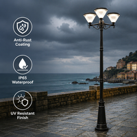 Lámpara Solar LED para Jardín, Personalizada de Fábrica, IP65 Impermeable, Batería de Litio, Temperatura de Color 3000K-6500K, Lámpara de Poste para Exteriores de Aluminio