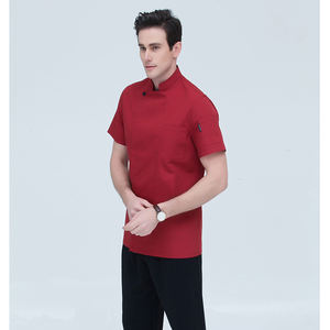 เสื้อโค้ทผ้าทอลายทแยงแจ็กเก็ตผ้าคอตตอนสีขาวชุดเชฟสำหรับโรงแรมร้านอาหาร - Product Image 5