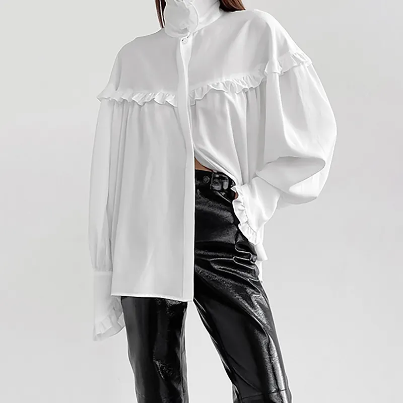 Женская однотонная блузка на пуговицах, длинная рубашка, платье, белая черная длинная рубашка с длинным рукавом, рубашка длиной до колена