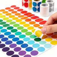 Autocollants ronds autocollants à code couleur - Étiquettes adhésives imperméables, durables et écologiques pour l'organisation au bureau et à l'école
