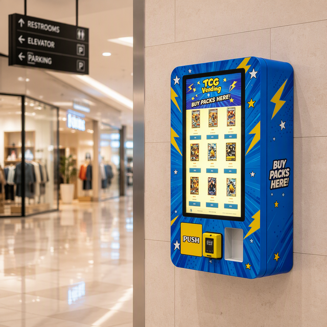 Commercial Smart TCG Card Vending Machine Single Sleeved & Booster Pack Dispenser with Touch Screen for Hobby Shop