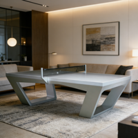 Ensemble de tennis de table en bois de chêne massif, ensemble complet, raquettes, balles, pieds robustes, design personnalisé pour la maison, le commerce, les divertissements en intérieur