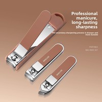 Ensemble de coupe-ongles personnalisés Rose Milare en acier inoxydable, portables, anti-éclaboussures, avec emballage en boîte inclinée, durables