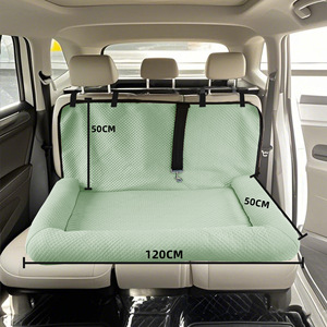 Asiento elevador para mascotas para coche, cojín grueso de algodón, cama de viaje sostenible para perros, cierre con cinturón de felpa, cama rectangular mejorada para cachorros de verano, para gatos - Product Image 1