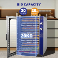 Déshydrateur alimentaire commercial à 20 plateaux pour fruits et légumes, boîtier en acier inoxydable, 220v-240v