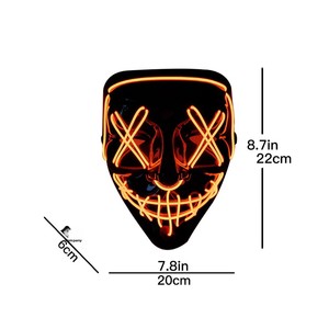 Máscara <span class=keywords><strong>de</strong></span> Purge con Luces LED <span class=keywords><strong>de</strong></span> Plástico Rojo, Disfraz <span class=keywords><strong>de</strong></span> Terror para <span class=keywords><strong>Halloween</strong></span>, Cosplay, Fiestas y Eventos, Venta al Por Mayor - Product Image 5