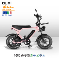 Vélo électrique mini Fatbike pour jeunes OUXI V8 Italie, 250W 36V 10.4Ah, batterie verrouillable, pneus tout-terrain 16 pouces, contrôle de vitesse, vélo sécurisé