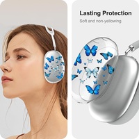 Étuis de protection personnalisés en vrac pour écouteurs Apple AirPods Max, motif de dessin animé, fleurs, cristal, housse de protection