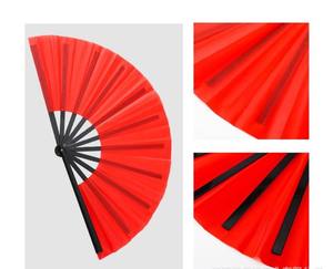 Éventail pliant chinois personnalisé de 33 cm, grand éventail de rave, éventail en bambou de qualité supérieure - Product Image 2