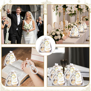 Recuerdos de Boda para Invitados, Llaveros de Perlas con Forma de Ángel, Tarjetas de Agradecimiento, Bolsas de Organza, Regalos y Decoraciones para Despedida de Soltera - Product Image 6