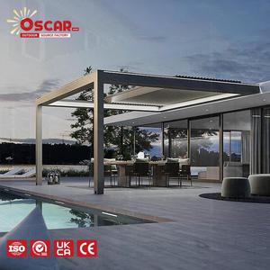 Pérgola Retráctil con Redes y Cortinas, Color Blanco Crema, Ideal para Jardín, Césped, Picnics y Fiestas al Aire Libre - Product Image 1