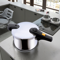 Casserole à pression écologique en acier inoxydable SUS304 avec base multicouche pour cuisinières à gaz, à induction et électriques, intérieur sans revêtement