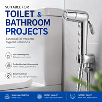Douchette WC murale 2 fonctions OEM ODM en ABS chromé avec noyau en laiton, pulvérisateur Shattaf