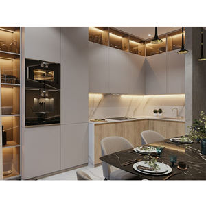 Gabinete <span class=keywords><strong>de</strong></span> <span class=keywords><strong>Cocina</strong></span> Italiano Pequeño, Desplegable, Modular, Metálico, Lacado en Marrón, <span class=keywords><strong>de</strong></span> Fibra <span class=keywords><strong>de</strong></span> Vidrio, Diseños <span class=keywords><strong>de</strong></span> <span class=keywords><strong>Cocina</strong></span> Modernos - Product Image 3