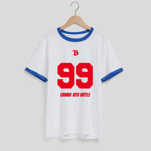 Estilo americano Retro Costura Contraste Color Impresión Camiseta de manga corta Unisex Verano Casual Deportes Top Suelto Personalizado - Product Image 4