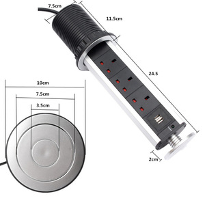 Regleta de Enchufes Comercial e Industrial Oculta de Cobre con 2 Puertos USB y Enchufe Universal para Mueble de Cocina - Product Image 2