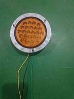 Lampu Belakang Truk LED Bulat 4 Inci Tahan Air, Lampu Rem, Sein, dan Mundur dengan Cincin Krom Stainless Steel untuk Trailer
