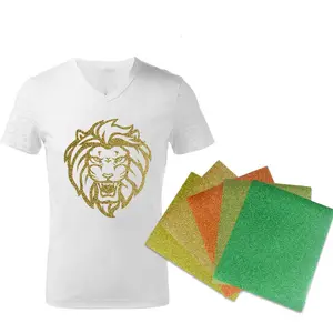 PU Glitter Laser Reflektif Neon Kain Tekstil Pakaian Kertas Sublimasi Besi Pada Film Vinil Transfer Panas