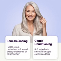 Masque capillaire nourrissant violet neutralisant les tons jaunes, adoucissant les cheveux crépus, hydratant à la vitamine E, pour cheveux décolorés