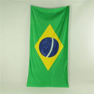 Toallas de Algodón Nacionales al por Mayor, Toallas de Playa con Estampado de la Bandera Brasileña - Product Image 2