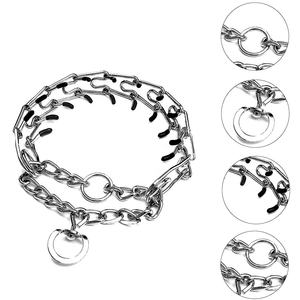 Collar de perro de punta de acero inoxidable, Collar de entrenamiento para estrangulamiento de perro, Collar de perro ajustable con puntas de goma cómodas - Product Image 6