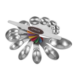 Juego de Cucharas Medidoras Magnéticas de Acero Inoxidable con Imanes Potentes, Utensilios de Cocina de Metal Resistentes para Hornear y Cocinar, Juego de 8 - Product Image 4