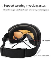 Vente en gros OEM Grande planche à neige personnalisée unisexe sans cadre Lunettes TPU Anti-buée Windpoor racing Sport UV400 lentille miroir Lunettes de ski
