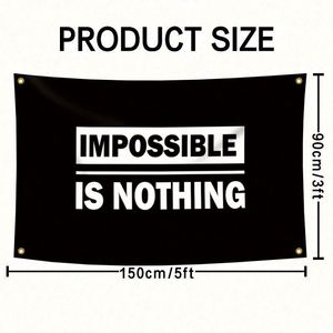 ธงขนาด 3x5 ฟุต (90x150 ซม.) คุณภาพดี ราคาสุดคุ้ม พิมพ์ดิจิทัลตามสั่ง  "Impossible Is Nothing" - Product Image 6