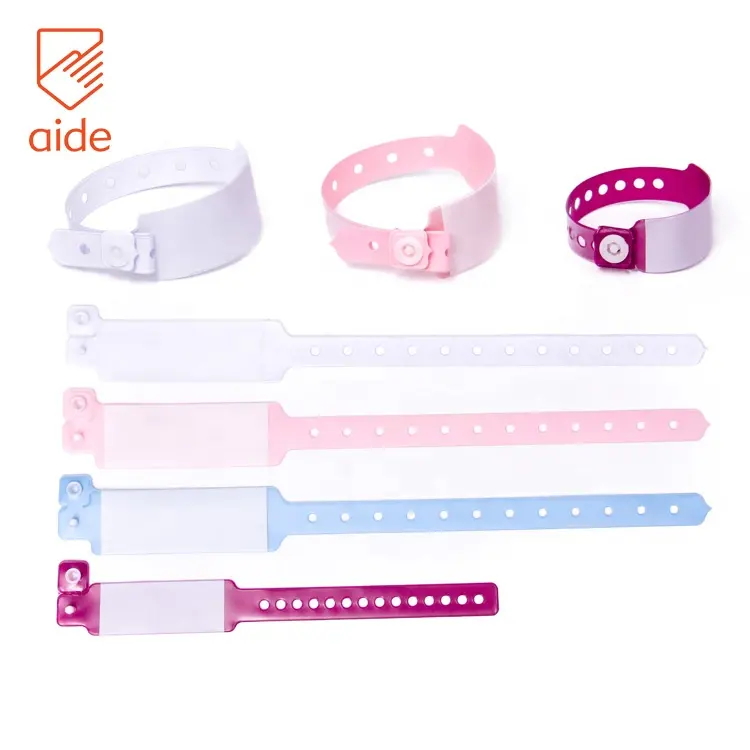 עמיד למים רך PVC חומר אמא תינוק לכתוב על מזהה Wristbands עבור בית חולים