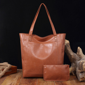 Women's <b>Soft</b> <b>Leather</b> Hand <b>Bags</b> Oil Wax <b>Leather</b> Large Capacity Single Shoulder <b>Bags</b> Classic Tote <b>Bag</b> Set Pocket PU <b>Leather</b> Ladies - Product Image 1