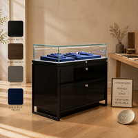 Vitrine de magasin de bijoux en verre trempé haute transparence personnalisée, éclairage LED, écologique, durable, pour centres commerciaux de luxe
