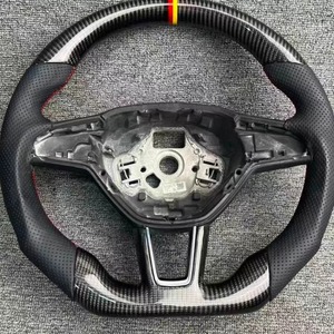 Volante de Fibra de Carbono Forjado Personalizado con Cuero y LED Compatible con <span class=keywords><strong>Skoda</strong></span> Kodiaq Yeti Octavia <span class=keywords><strong>RS</strong></span> Fabia <span class=keywords><strong>RS</strong></span> - Product Image 3