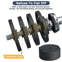 SNODE AD85S Haltères réglables personnalisables de haute qualité, unisexe, revêtement en caoutchouc noir, détachable, ensemble de 85 lb, fitness