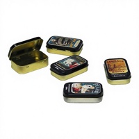 Boîte en métal rectangulaire portable de qualité supérieure JH pour bonbons à la menthe, chewing-gum et tabac, avec impression offset pour téléphone portable