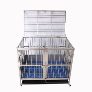 Orta yüksek kalite ve rahat özel tek katmanlı çift kapı paslanmaz çelik lüks katlanabilir köpek kafesleri sıcak satış köpek evi - Product Image 1