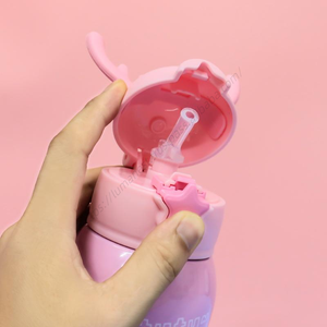 แก้วน้ำลายกวางน้อยน่ารัก A2743 พร้อมเชือกห้อย แก้วน้ำสำหรับนักเรียน แก้วกาแฟ แก้วน้ำพกพาสำหรับเด็ก ลายการ์ตูนสุญญากาศ - Product Image 3