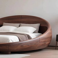 Neues chinesisch-inspiriertes nordamerikanisches Massivholz-Doppelbett mit geschwungener Form und Demontagefunktion, 1,8 m, hochwertige Schlafzimmermöbel