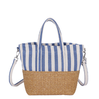 2025 personnalisé paille tissé toile sac fourre-tout femmes écologique grande capacité plage Shopping sac à main