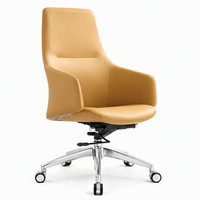 Chaise pivotante en cuir PU durable au design moderne pour bureau, bureau à domicile et atelier, hauteur réglable et fonction d'inclinaison
