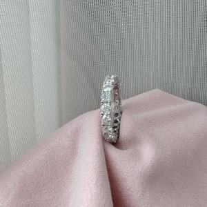 IGI認定フルテニスラボHPHT <span class=keywords><strong>CVD</strong></span>ダイヤモンドリングゴールド18Kホワイト1ピースシンプルエンゲージメントリングラウンドカット - Product Image 4