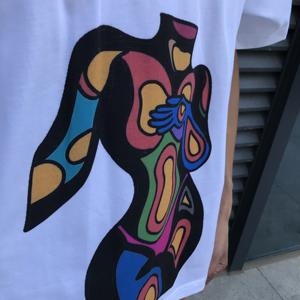 सफेद टी-शर्ट शॉर्ट्स आस्तीन कस्टम खुद के डिजाइन ग्रीष्मकालीन रंगीन टी-शर्ट पहनना आपके अपने ब्रांड पुरुषों की टी-शर्ट बनाते हैं - Product Image 6