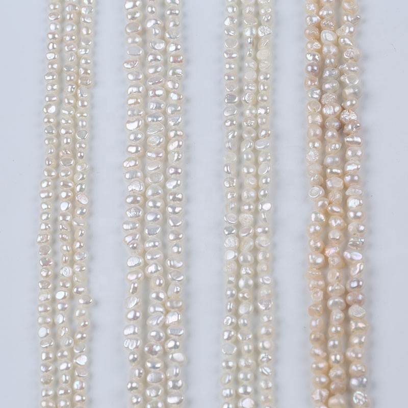 4-5mm A/AA/AAA/AAAA Quality White Color Freshwater Baroque Pearls Beads Side Drilled Strand Diy Jewelry Making