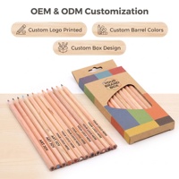 Crayons de couleur 12 couleurs, corps hexagonal en bois de cèdre naturel, non toxiques, pour dessin, coloriage, croquis, boîte de couleur, logo personnalisé OEM