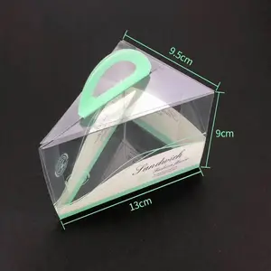 Tragbare PET Triangle Cake Verpackung zum Mitnehmen Plastik box für Mousse Dessert Kuchen Plastik tasche Clear Boxes
