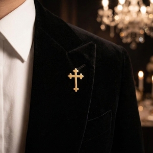 Venta Directa de Fábrica en China, Artesanías Metálicas, Broches de Sombrero con Diseño de Jesús, Broches Religiosos al por Mayor, Broches Personalizados de Cruz de Metal Dorado para Sombreros - Product Image 2