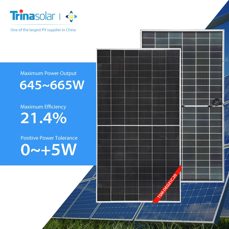 太陽電池パネル645w 650w 655w 660w 665w Trina単結晶マイクロインバータ
